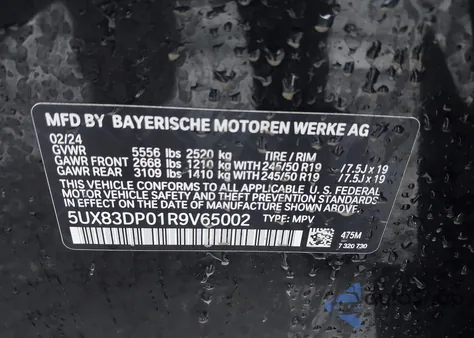 2024 BMW X3 M40I z USA, uszkodzony, nr VIN 5UX83DP01R9V65002